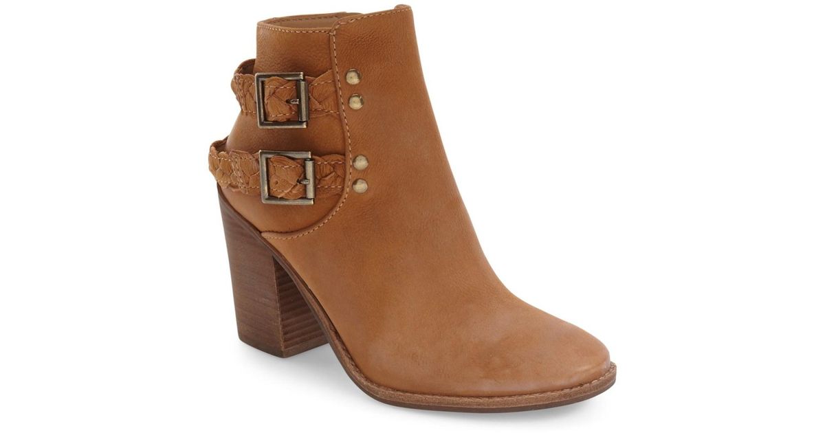 Steve Madden Leather Tender Braided Strap Bootie in Cognac Leather (Brown) - Lyst
